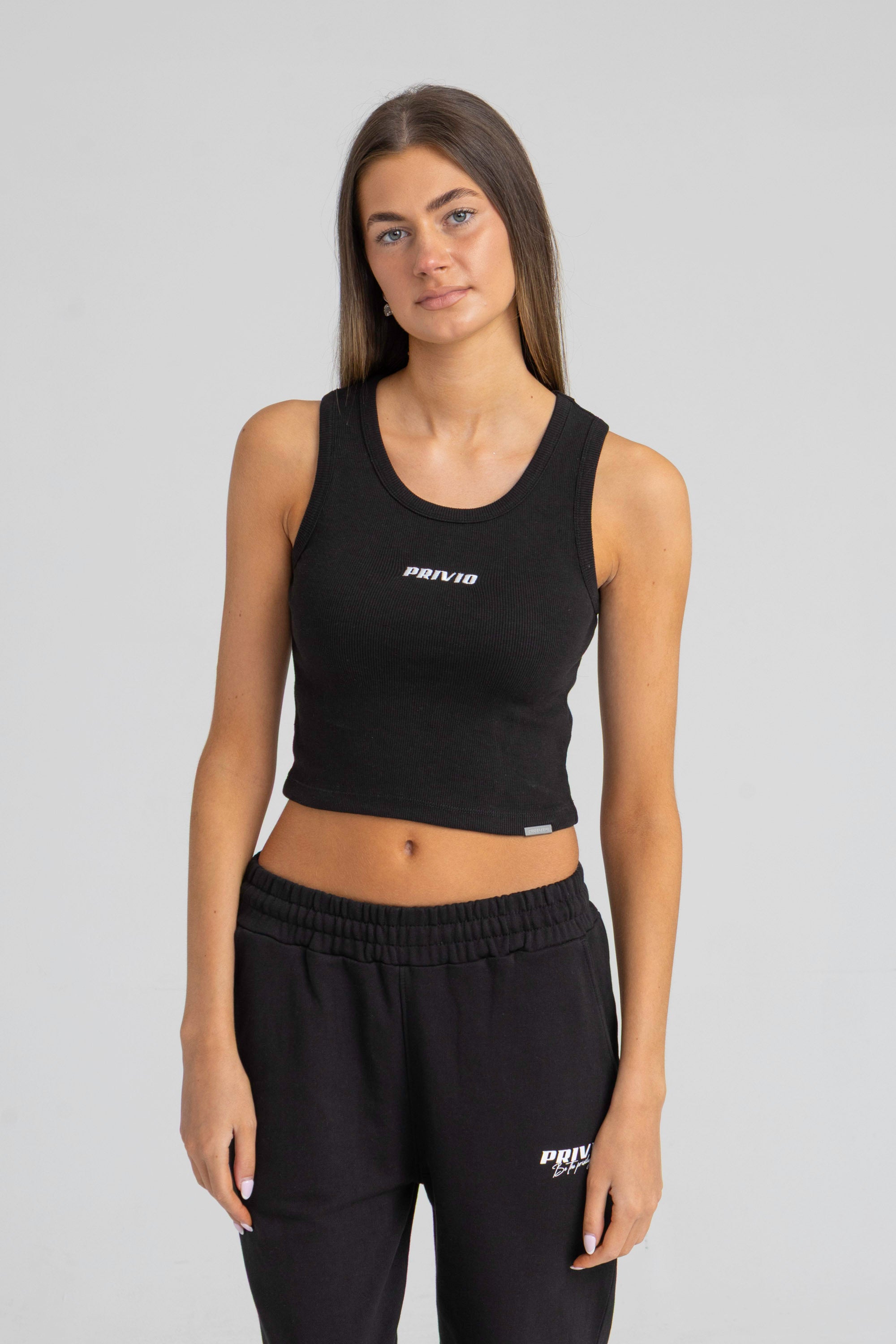 Classic Ribbed Tank Top - Black