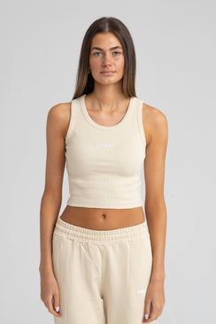 Ribbed Tank Top - Beige