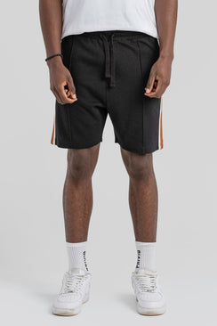 Cotton Washed Track Shorts - Black