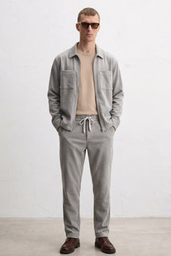 Corduroy Zip Through Shacket - Grey
