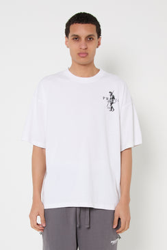 Relaxed Lightweight Graphic Cotton T-Shirt - White