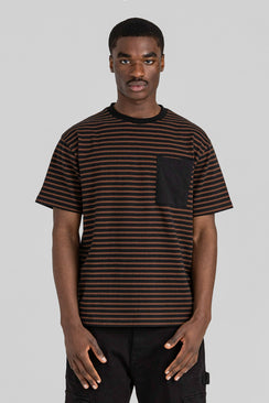 Jacquard Relaxed Lightweight Cotton T-Shirt - Brown