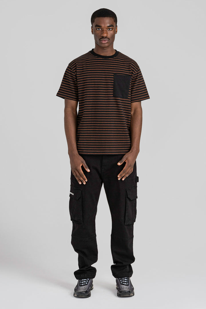 CONTRAST STRIPE T SHIRT