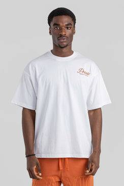Privio Circle Print Graphic Cotton T-Shirt - White
