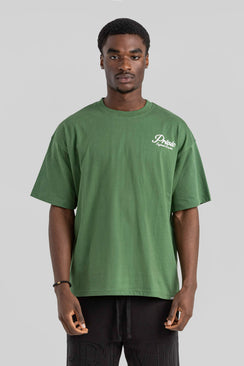 Privio Circle Print Graphic Cotton T-Shirt - Green