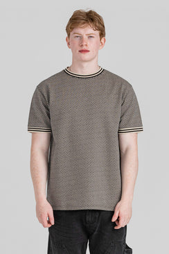 Relaxed Heavyweight Jacquard Cotton T-Shirt - Beige