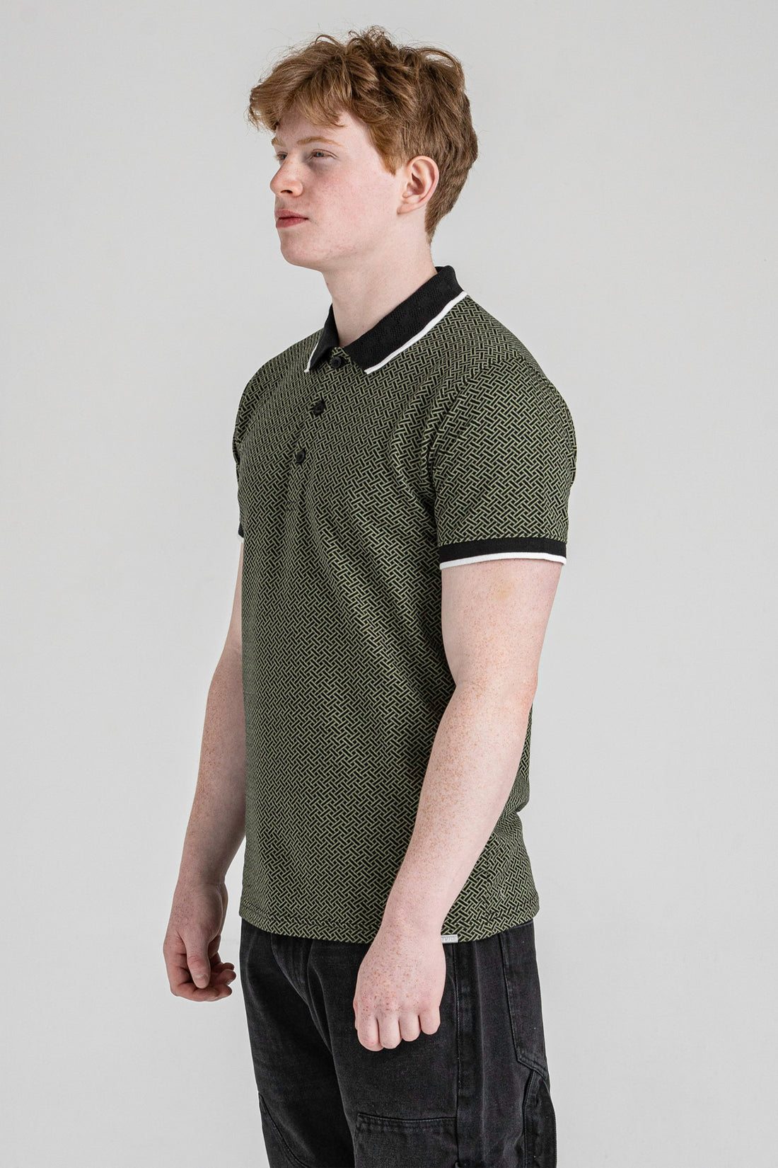 SLIM FIT JACQUARD POLO T SHIRT