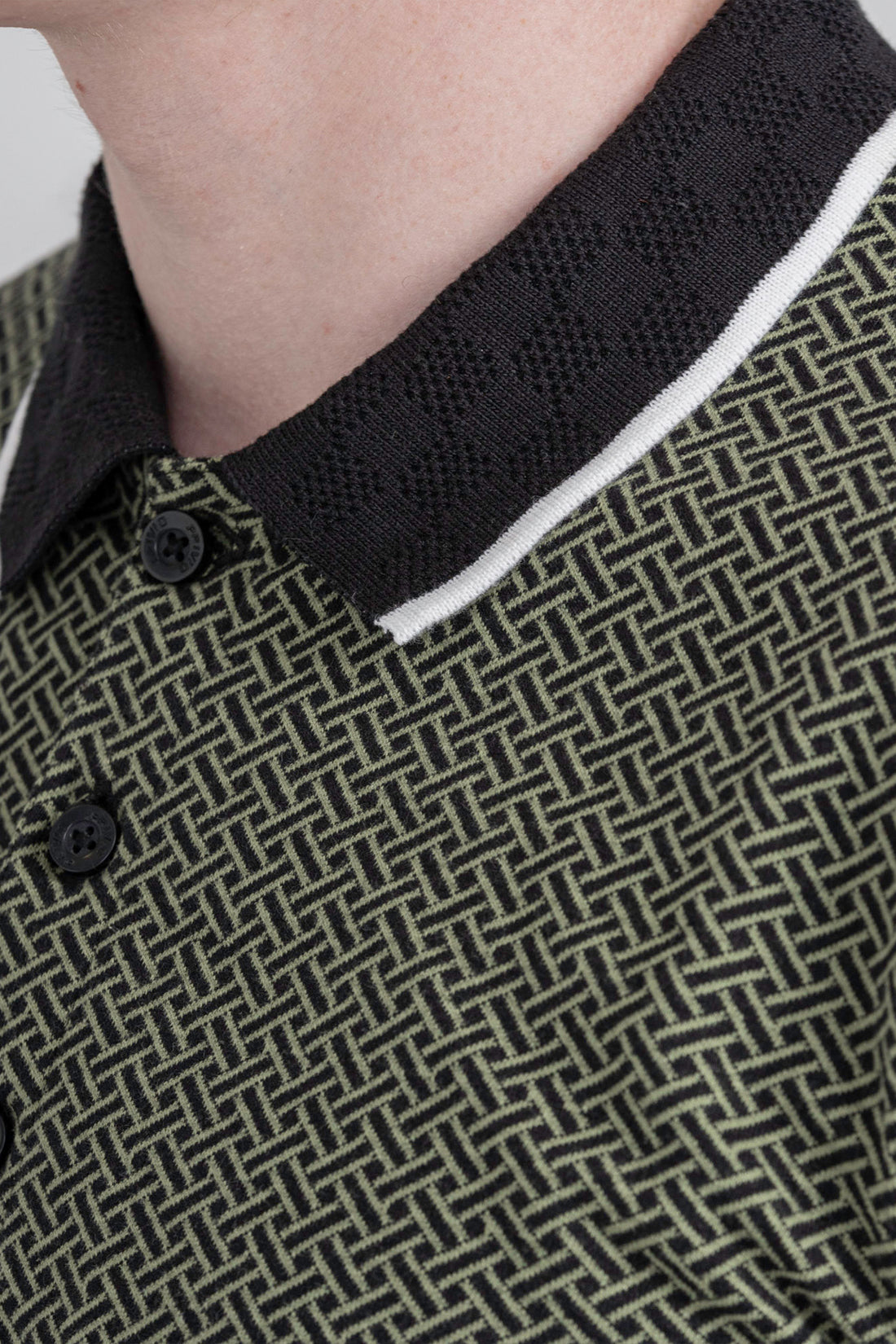 SLIM FIT JACQUARD POLO T SHIRT