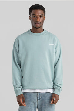 Oversized Washed Cotton Sweatshirt - Dusty Mint